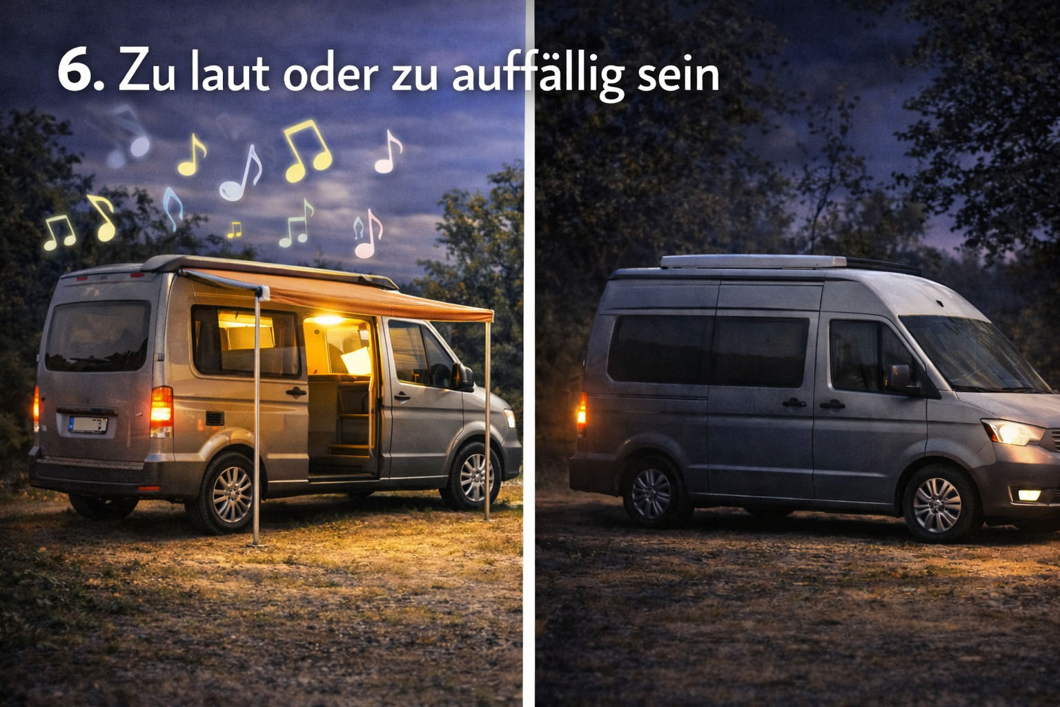 Ruhiges Verhalten am Stellplatz