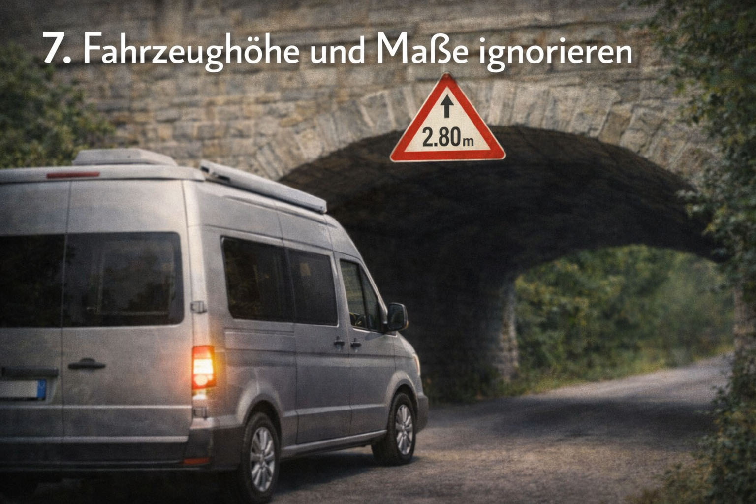 Fahrzeughöhe an einer Durchfahrt prüfen